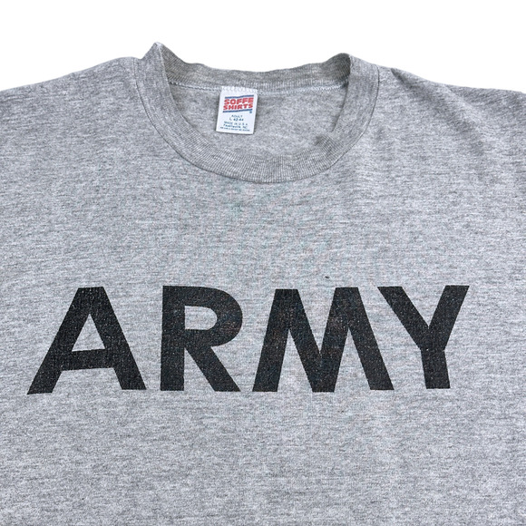 Vintage ARMY Shirt Adult MEDIUM Gray 90s Spell Out Military Service Men Outdoor - Picture 2 of 6